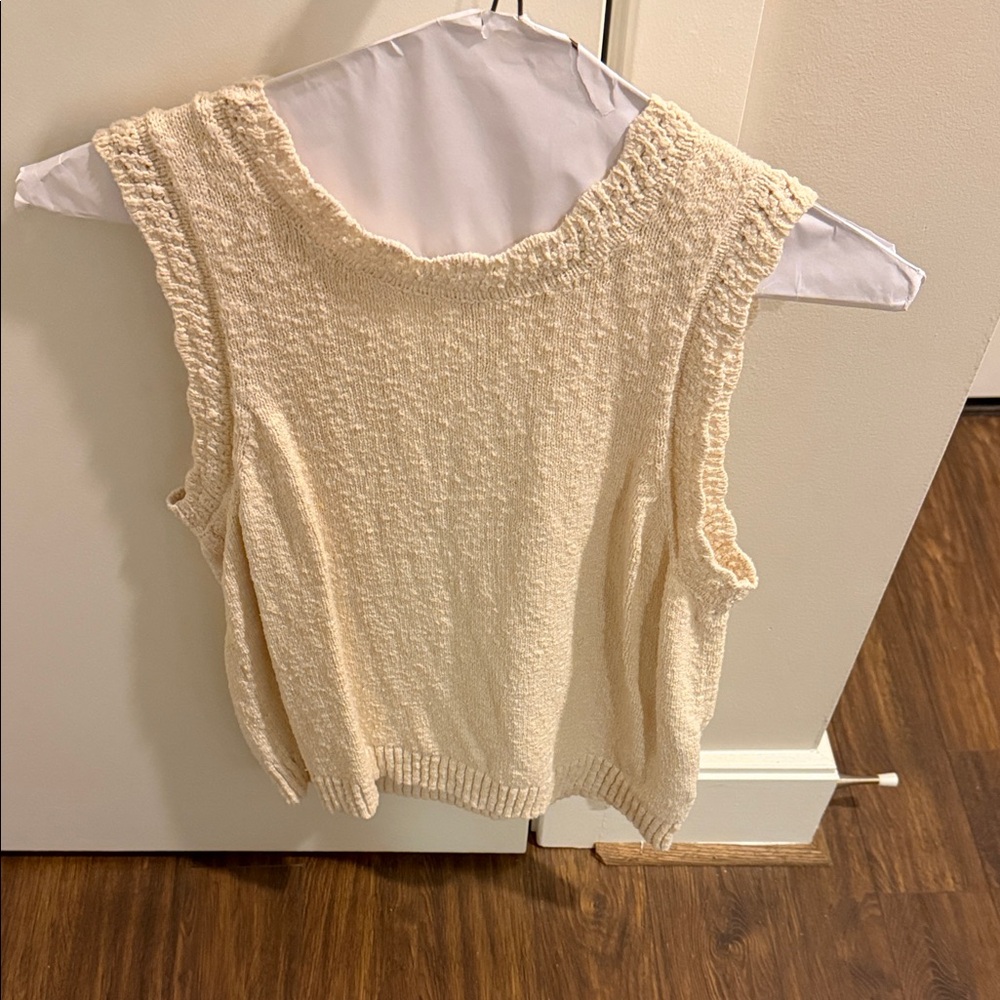 J. Crew Sleeveless Sweater in Cream